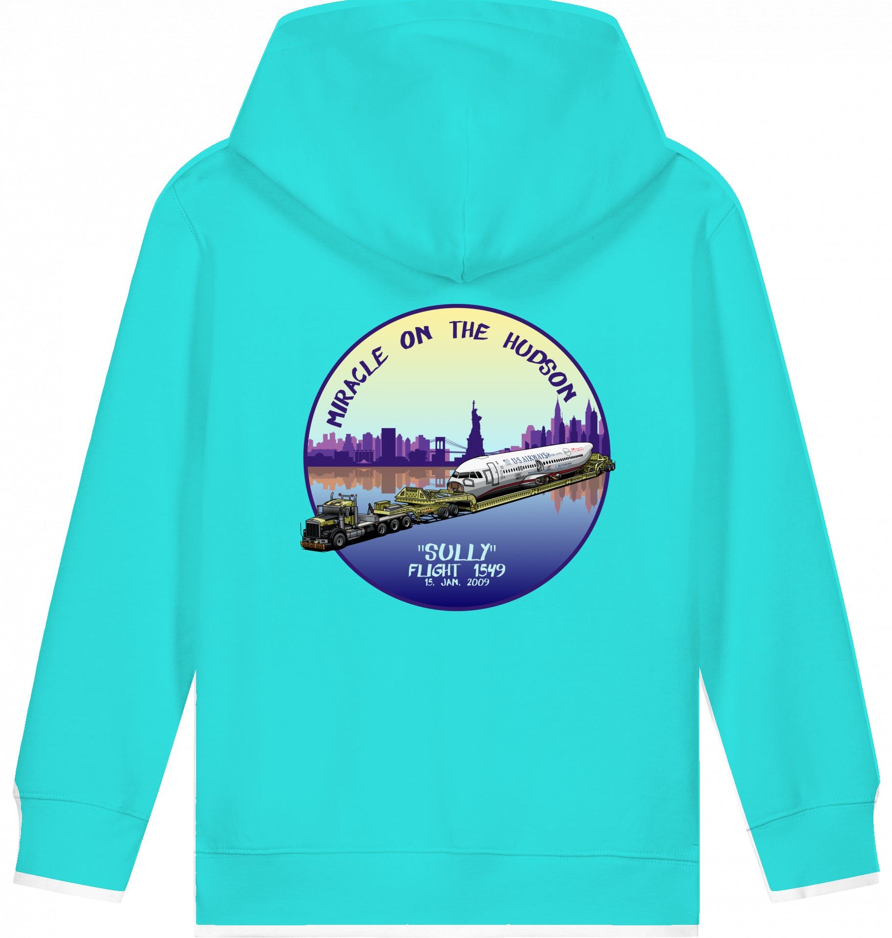 Aviation Kids Flugzeug Hoodie "Sullenberger - Miracle on the Hudson" für Piloten, Crews, Kinder & Planespotter made by SUPERSONIC aero 4U