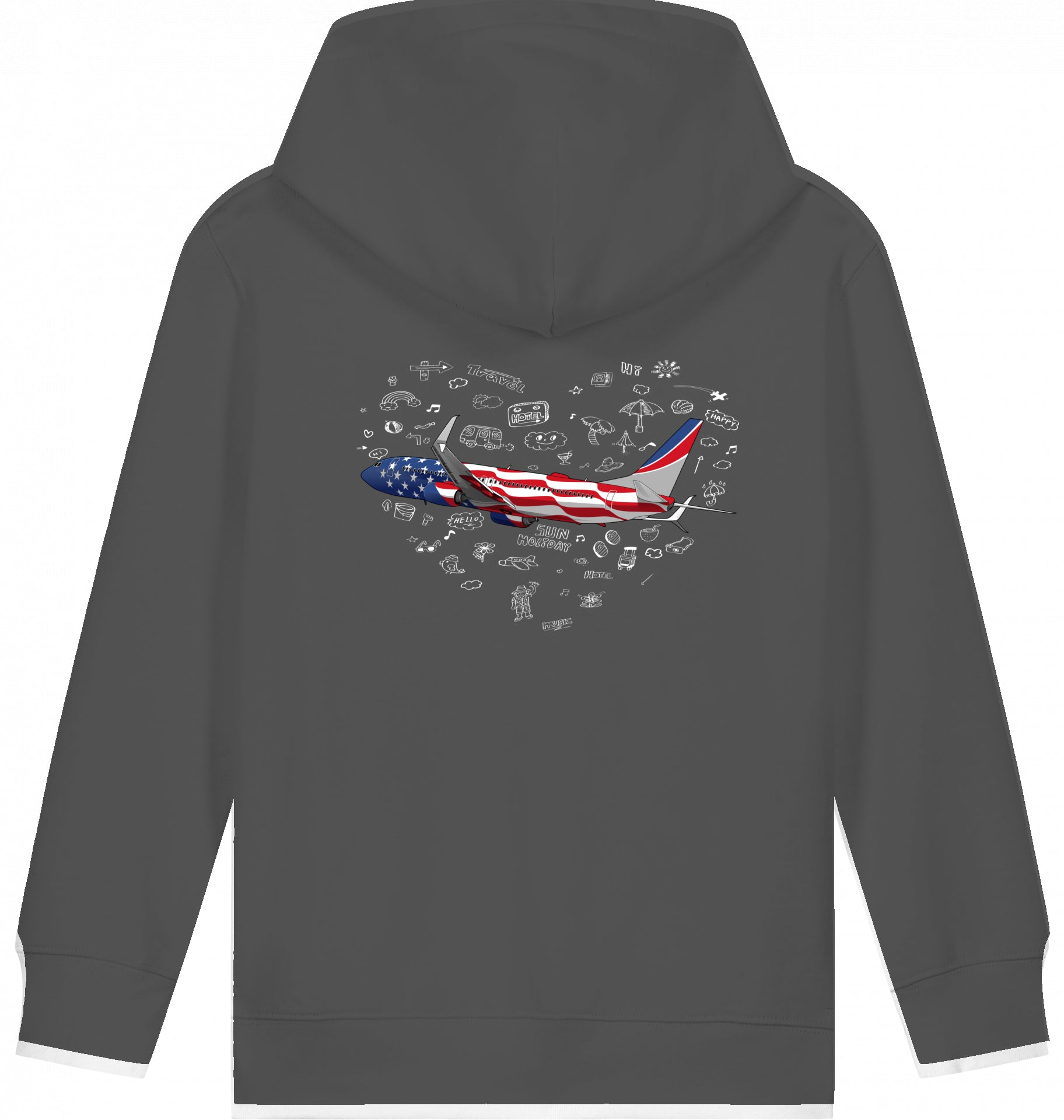 Aviation Kids Hoodie Boeing 737 Stars & Stripes für Piloten, Crews, Kinder & Planespotter made by SUPERSONIC aero 4U