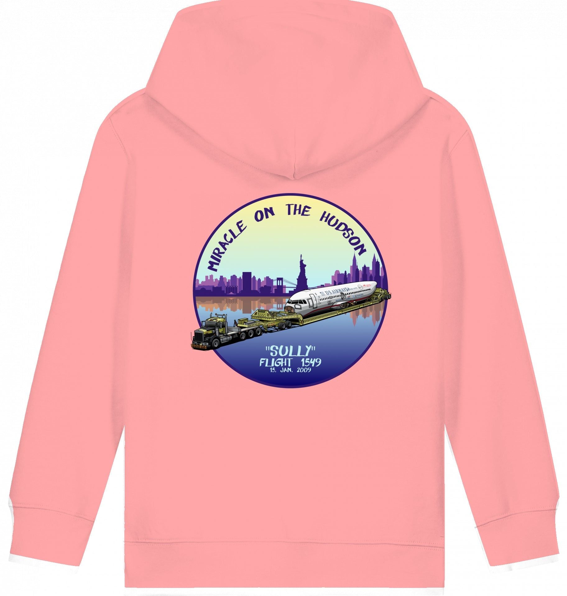 Aviation Kids Flugzeug Hoodie "Sullenberger - Miracle on the Hudson" für Piloten, Crews, Kinder & Planespotter made by SUPERSONIC aero 4U
