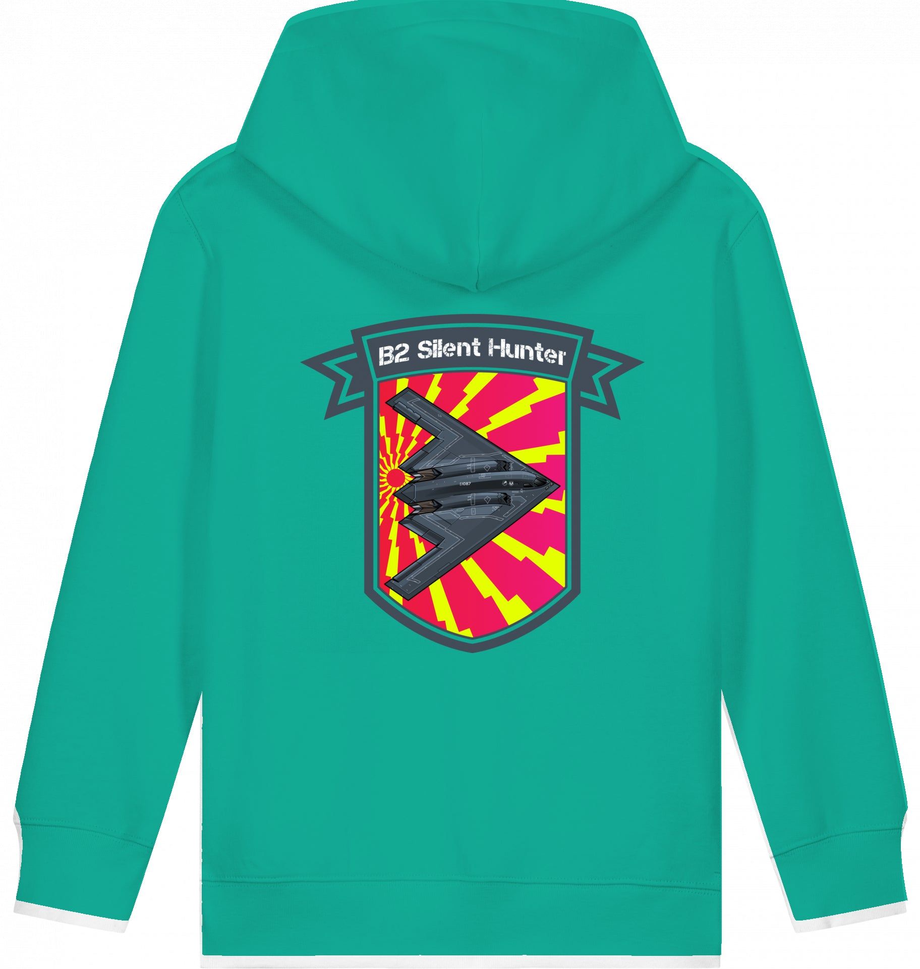 Aviation Kids Flugzeug Hoodie Northrop B2 Spirit Silent Hunter für Piloten, Crews, Kinder & Planespotter made by SUPERSONIC aero 4U