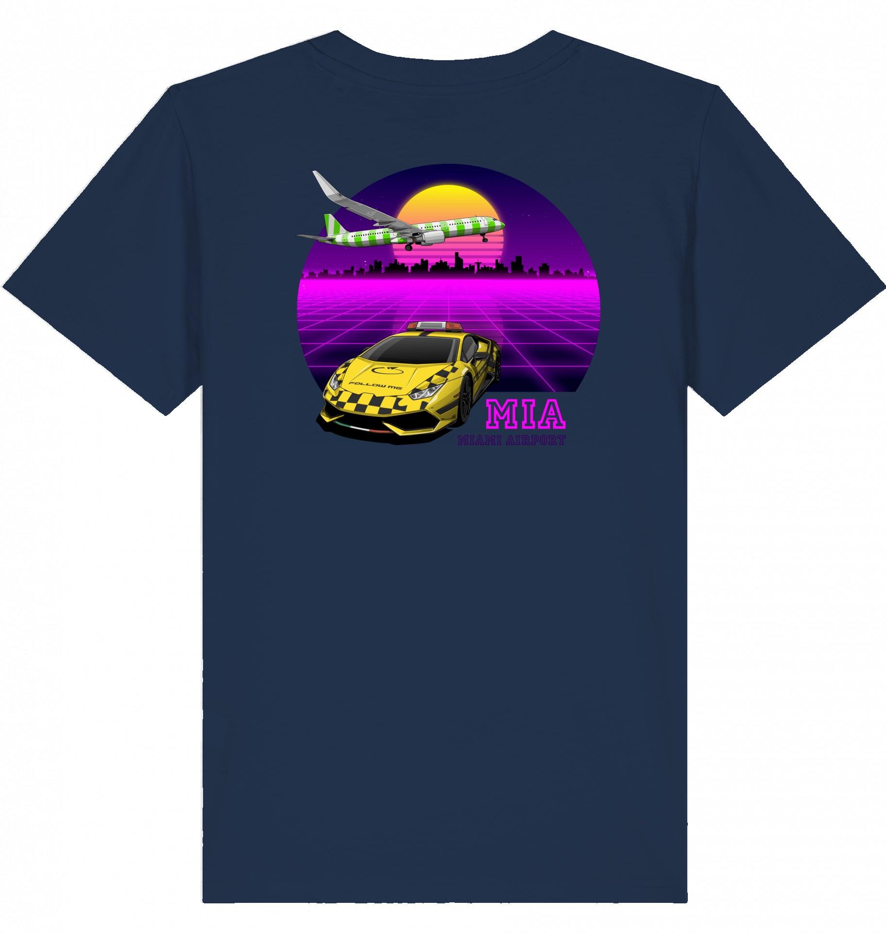 Aviation Kids Aviation T-Shirt MIA Miami Airport 80ties 2.0 French Navy für Piloten, Crews, Kinder & Planespotter made by SUPERSONIC aero 4U