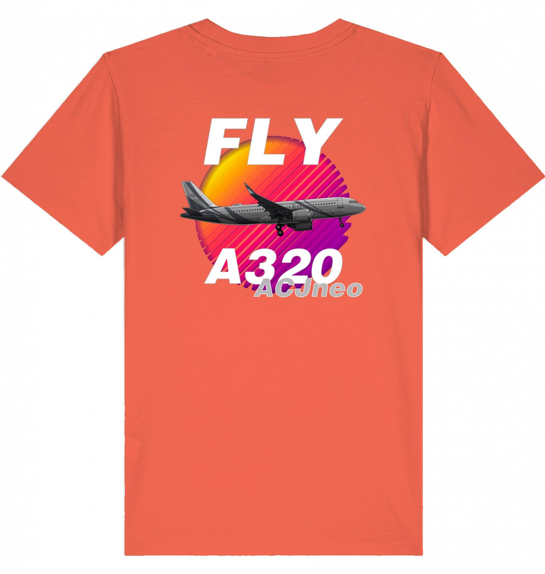 Aviation Kids Aviation T-Shirt "Fly Airbus A320 ACJneo" 2.0 Fiesta für Piloten, Crews, Kinder & Planespotter made by SUPERSONIC aero 4U
