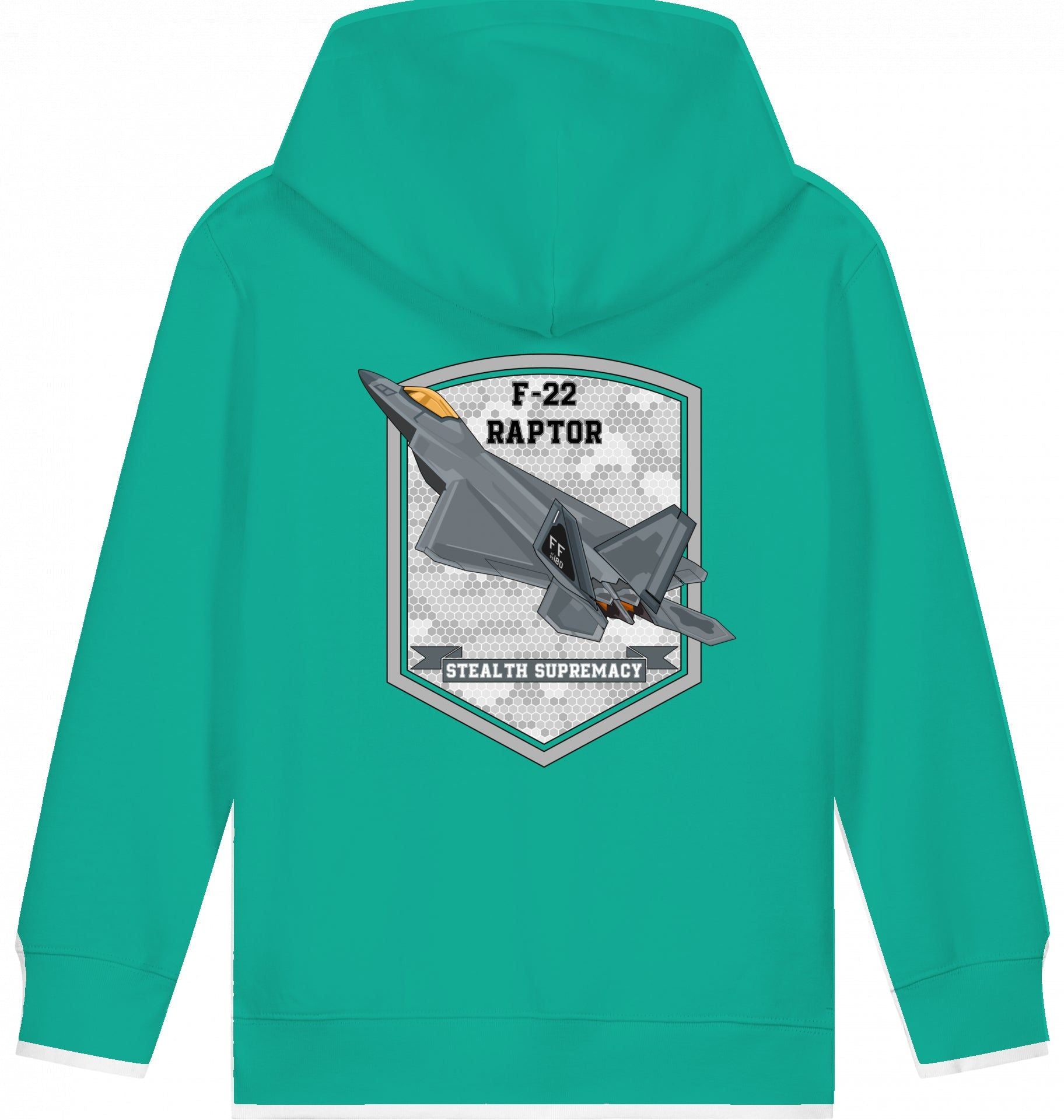 Aviation Kids Flugzeug Hoodie F-22 Raptor Stealth Supremacy für Piloten, Crews, Kinder & Planespotter made by SUPERSONIC aero 4U