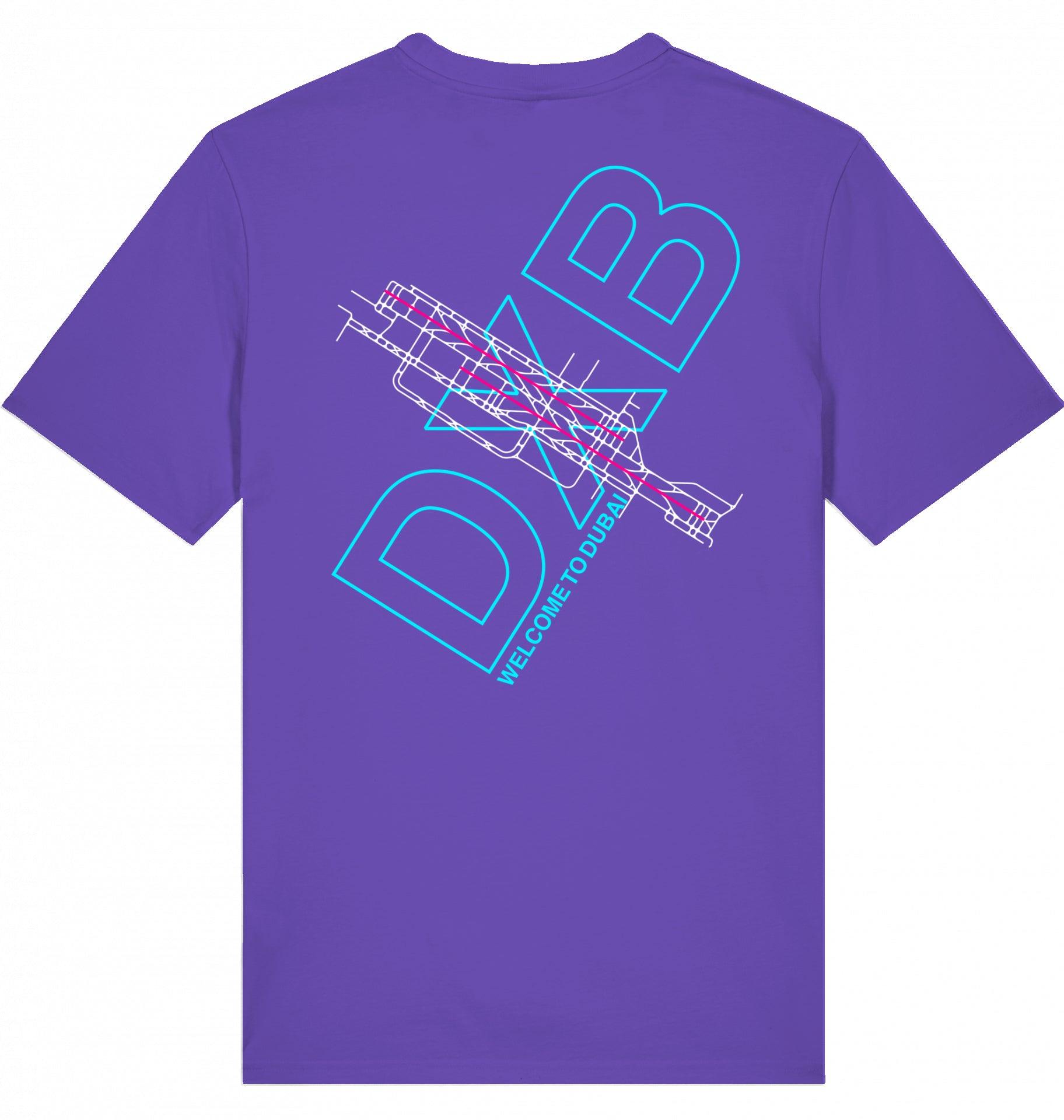 Aviation Airport T-Shirt "Dubai DXB Airportcode" Purple Love für Piloten, Crews, Kinder & Planespotter made by SUPERSONIC aero 4U