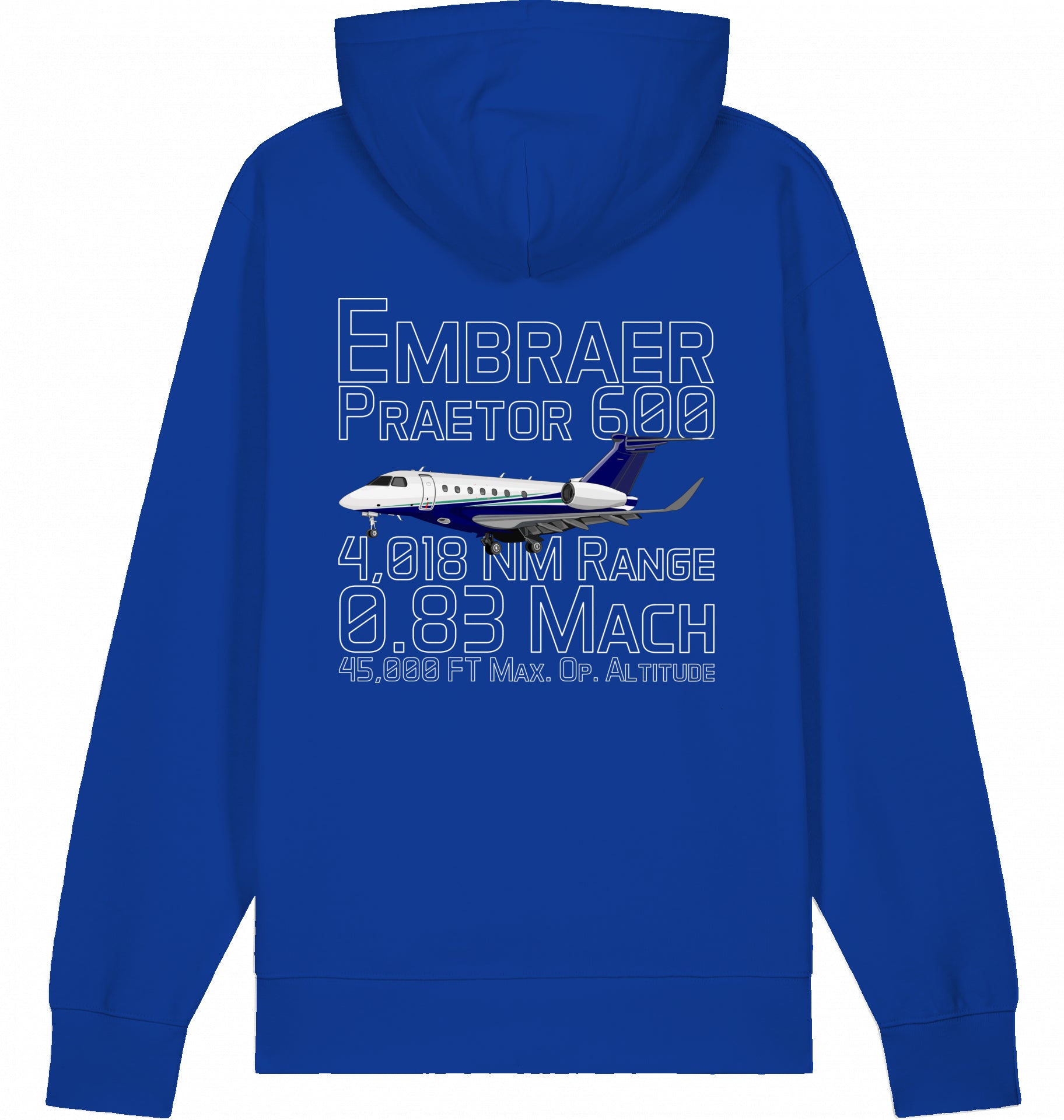 Flugzeug Hoodie Embraer 600 Praetor Datas