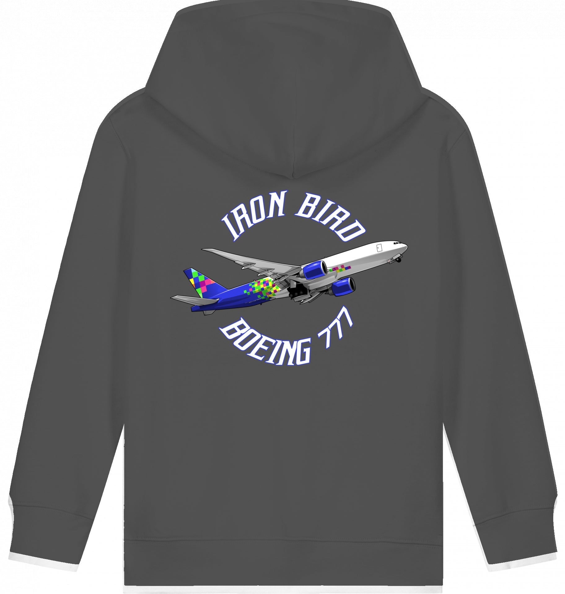Aviation Kids Flugzeug Hoodie Boeing 777 Iron Bird für Piloten, Crews, Kinder & Planespotter made by SUPERSONIC aero 4U
