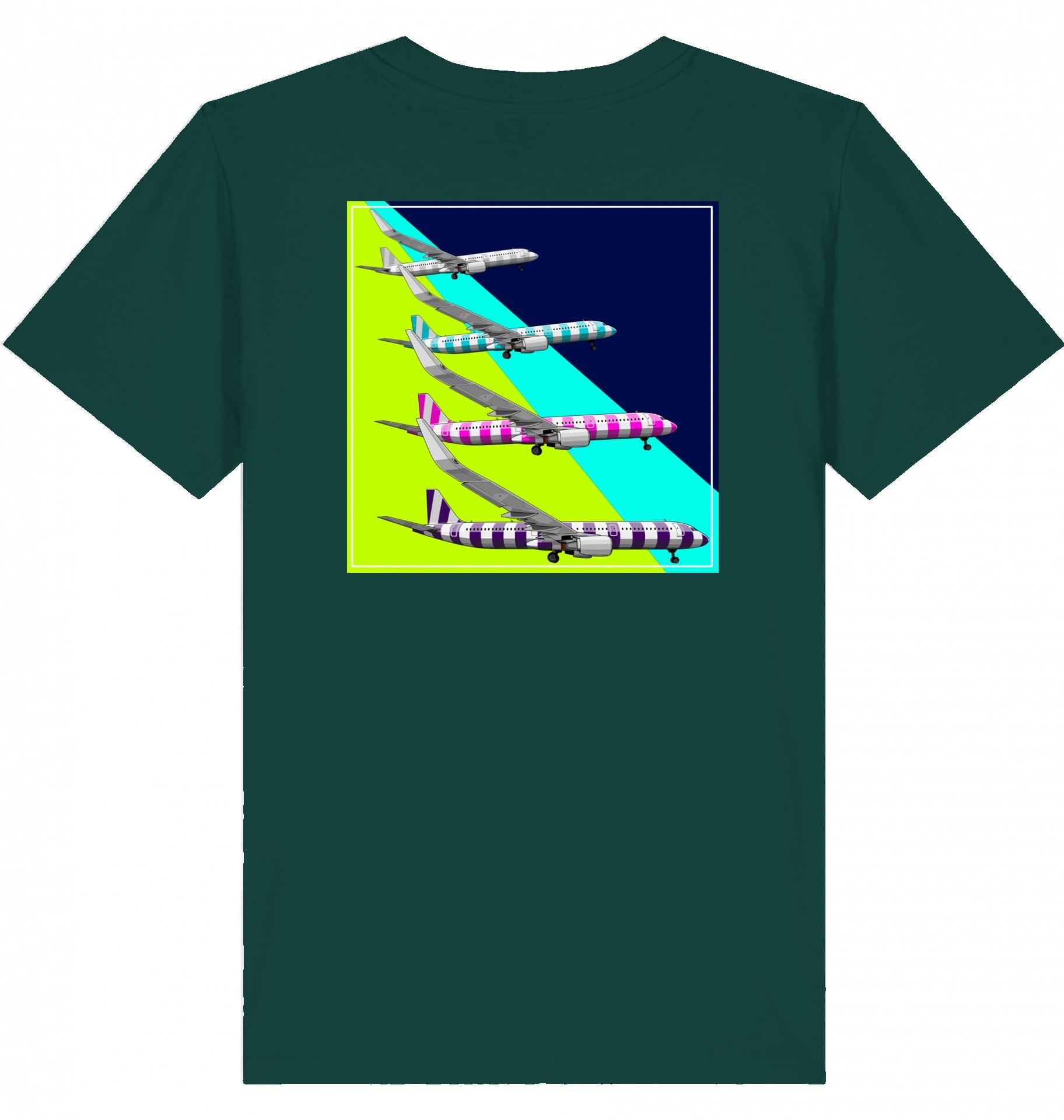Aviation Kids Aviation T-Shirt Airbus A321 Aircraft Landing 2.0 Glazed Green für Piloten, Crews, Kinder & Planespotter made by SUPERSONIC aero 4U