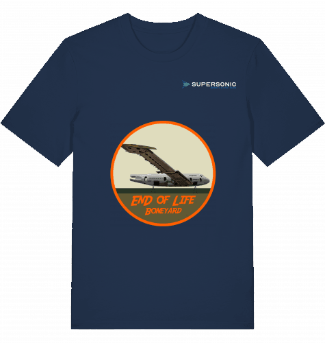 Aviation Flugzeug T-Shirt "End of Life Boneyard" Aircraft Boeing B747 Shirt French Navy für Piloten, Crews, Kinder & Planespotter made by SUPERSONIC aero 4U