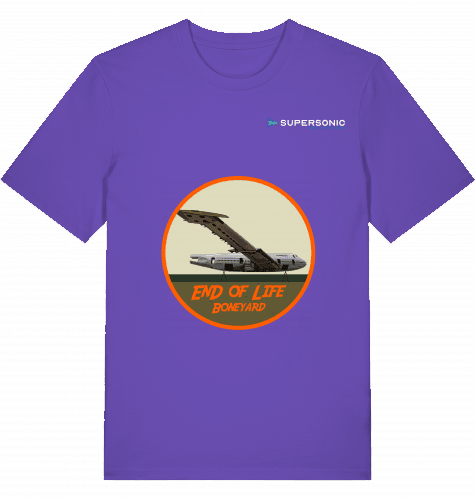 Aviation Flugzeug T-Shirt "End of Life Boneyard" Aircraft Boeing B747 Shirt Purple Love für Piloten, Crews, Kinder & Planespotter made by SUPERSONIC aero 4U