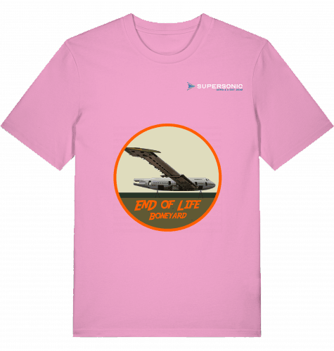Aviation Flugzeug T-Shirt "End of Life Boneyard" Aircraft Boeing B747 Shirt Bubble Pink für Piloten, Crews, Kinder & Planespotter made by SUPERSONIC aero 4U