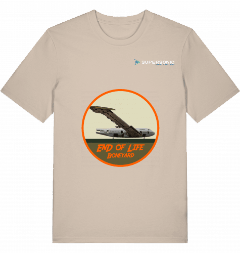 Aviation Flugzeug T-Shirt "End of Life Boneyard" Aircraft Boeing B747 Shirt Desert Dust für Piloten, Crews, Kinder & Planespotter made by SUPERSONIC aero 4U