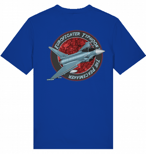 Aviation Flugzeug T-Shirt "Airbus Eurofighter Thyphoon Peacemaker Jet" Worker Blue für Piloten, Crews, Kinder & Planespotter made by SUPERSONIC aero 4U