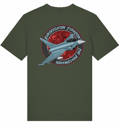 Aviation Flugzeug T-Shirt "Airbus Eurofighter Thyphoon Peacemaker Jet" Khaki für Piloten, Crews, Kinder & Planespotter made by SUPERSONIC aero 4U