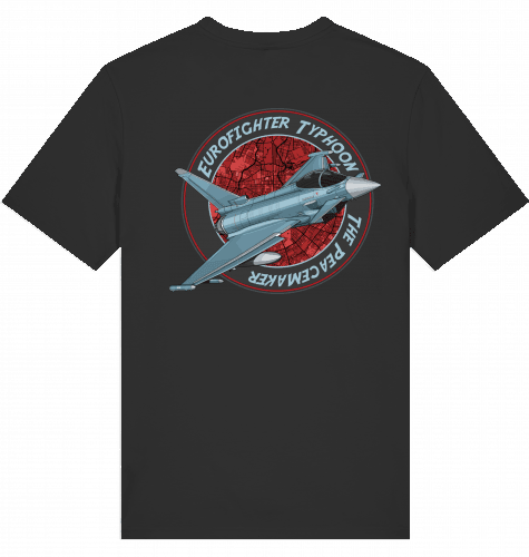 Aviation Flugzeug T-Shirt "Airbus Eurofighter Thyphoon Peacemaker Jet" Black für Piloten, Crews, Kinder & Planespotter made by SUPERSONIC aero 4U
