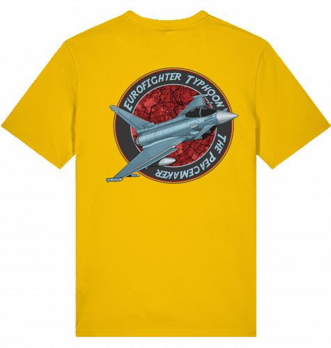 Aviation Flugzeug T-Shirt "Airbus Eurofighter Thyphoon Peacemaker Jet" Spectra Yellow für Piloten, Crews, Kinder & Planespotter made by SUPERSONIC aero 4U