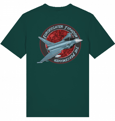 Aviation Flugzeug T-Shirt "Airbus Eurofighter Thyphoon Peacemaker Jet" Glazed Green für Piloten, Crews, Kinder & Planespotter made by SUPERSONIC aero 4U