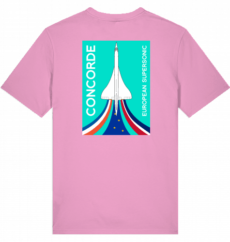 Aviation Flugzeug T-Shirt "European Supersonic Jet" Concorde Aérospatiale-BAC Bubble Pink für Piloten, Crews, Kinder & Planespotter made by SUPERSONIC aero 4U