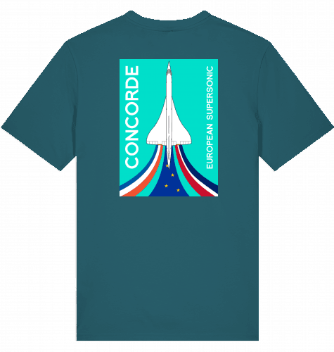 Aviation Flugzeug T-Shirt "European Supersonic Jet" Concorde Aérospatiale-BAC Stargazer für Piloten, Crews, Kinder & Planespotter made by SUPERSONIC aero 4U