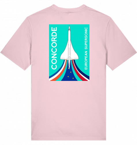Aviation Flugzeug T-Shirt "European Supersonic Jet" Concorde Aérospatiale-BAC Cotton Pink für Piloten, Crews, Kinder & Planespotter made by SUPERSONIC aero 4U