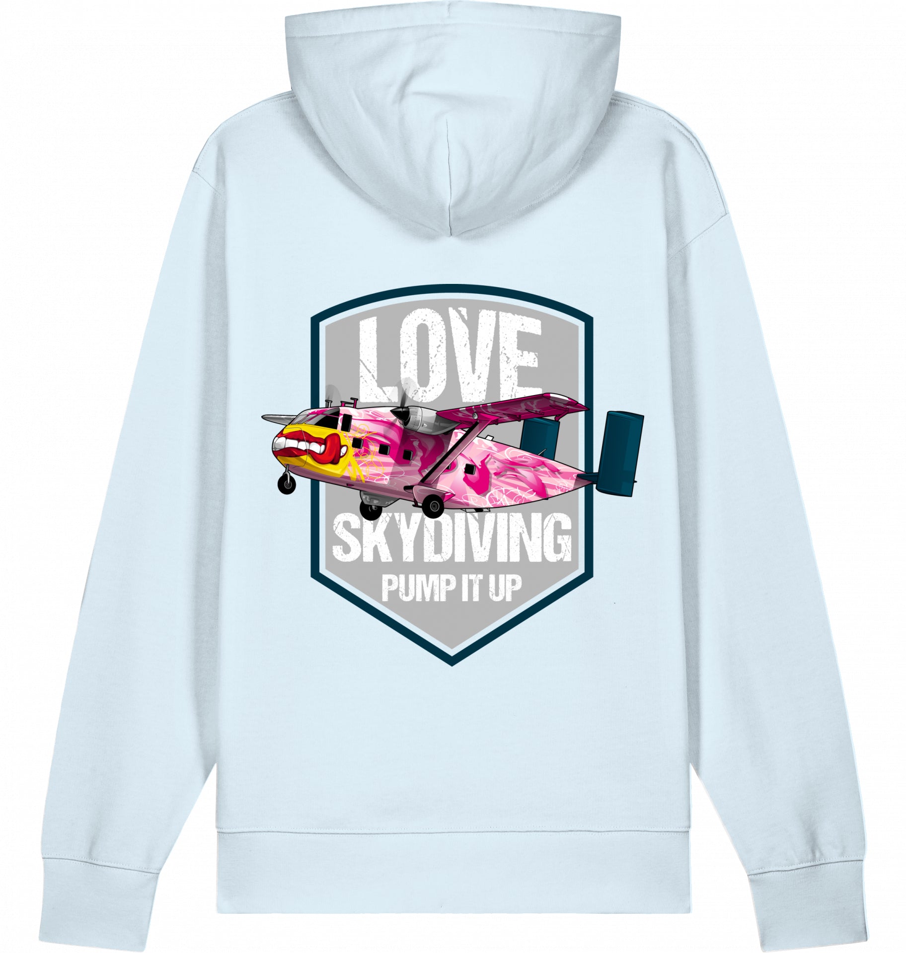 Aviation Flugzeug Hoodie Short SC-7 Skyvan Sky Diving Blue Ice für Piloten, Crews, Kinder & Planespotter made by SUPERSONIC aero 4U