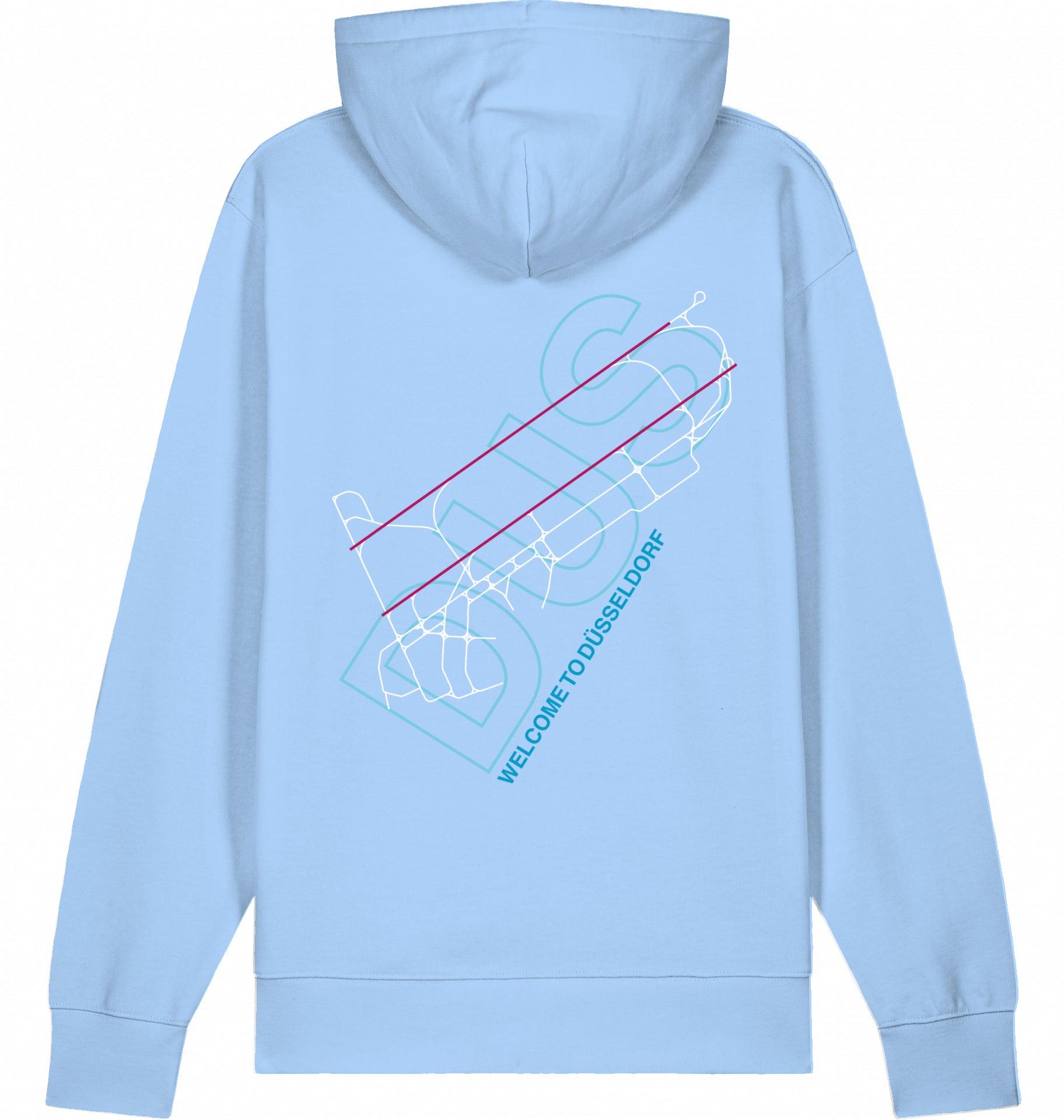 Aviation Düsseldorf DUS Airport Hoodie 2.0 Blue Soul für Piloten, Crews, Kinder & Planespotter made by SUPERSONIC aero 4U
