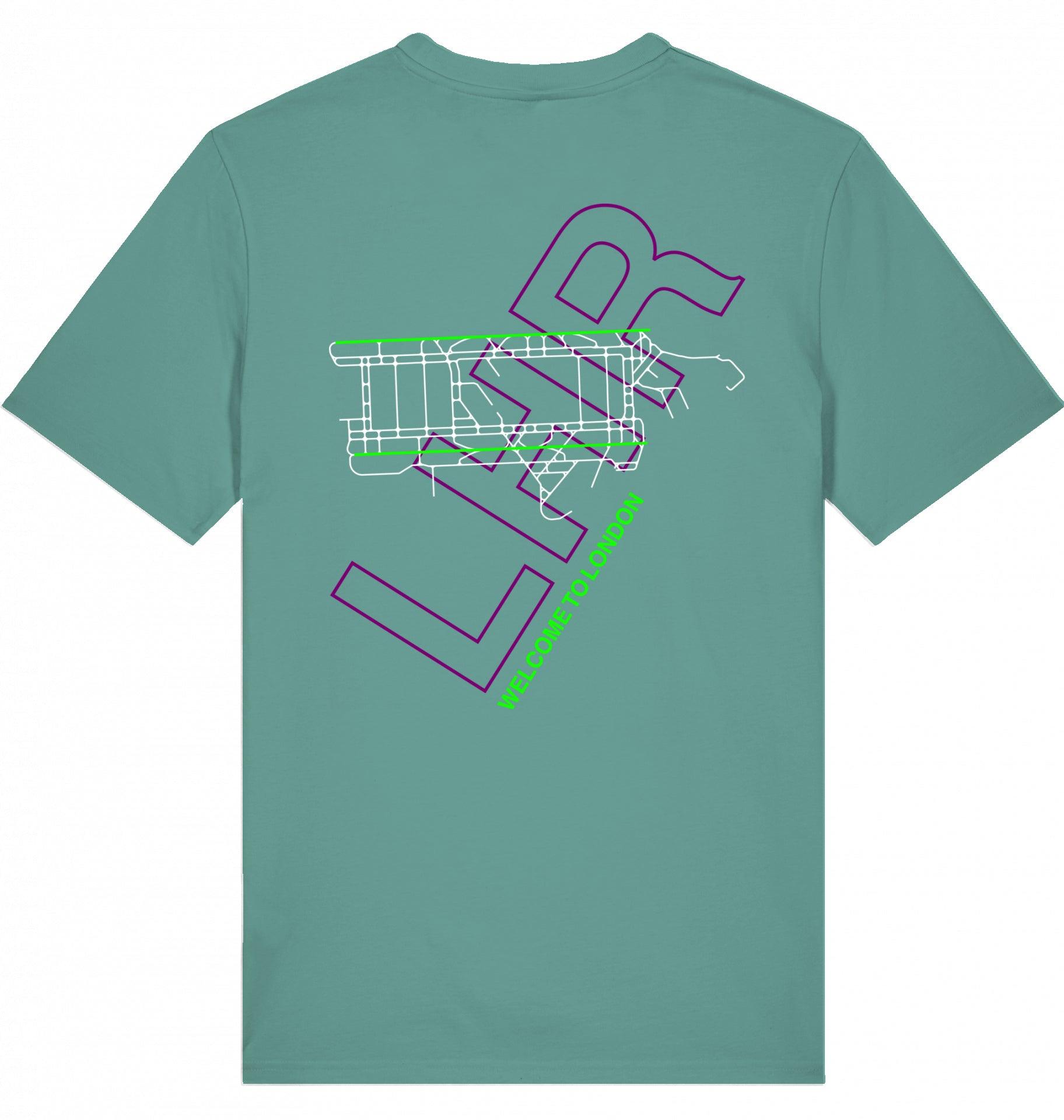 Aviation Airport T-Shirt "London Heathrow LHR Airportcode" Green Bay für Piloten, Crews, Kinder & Planespotter made by SUPERSONIC aero 4U