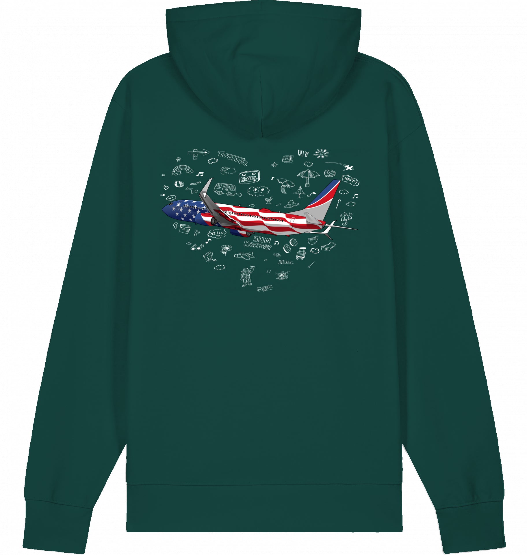 Flugzeug Hoodie Boeing 737 Stars & Stripes