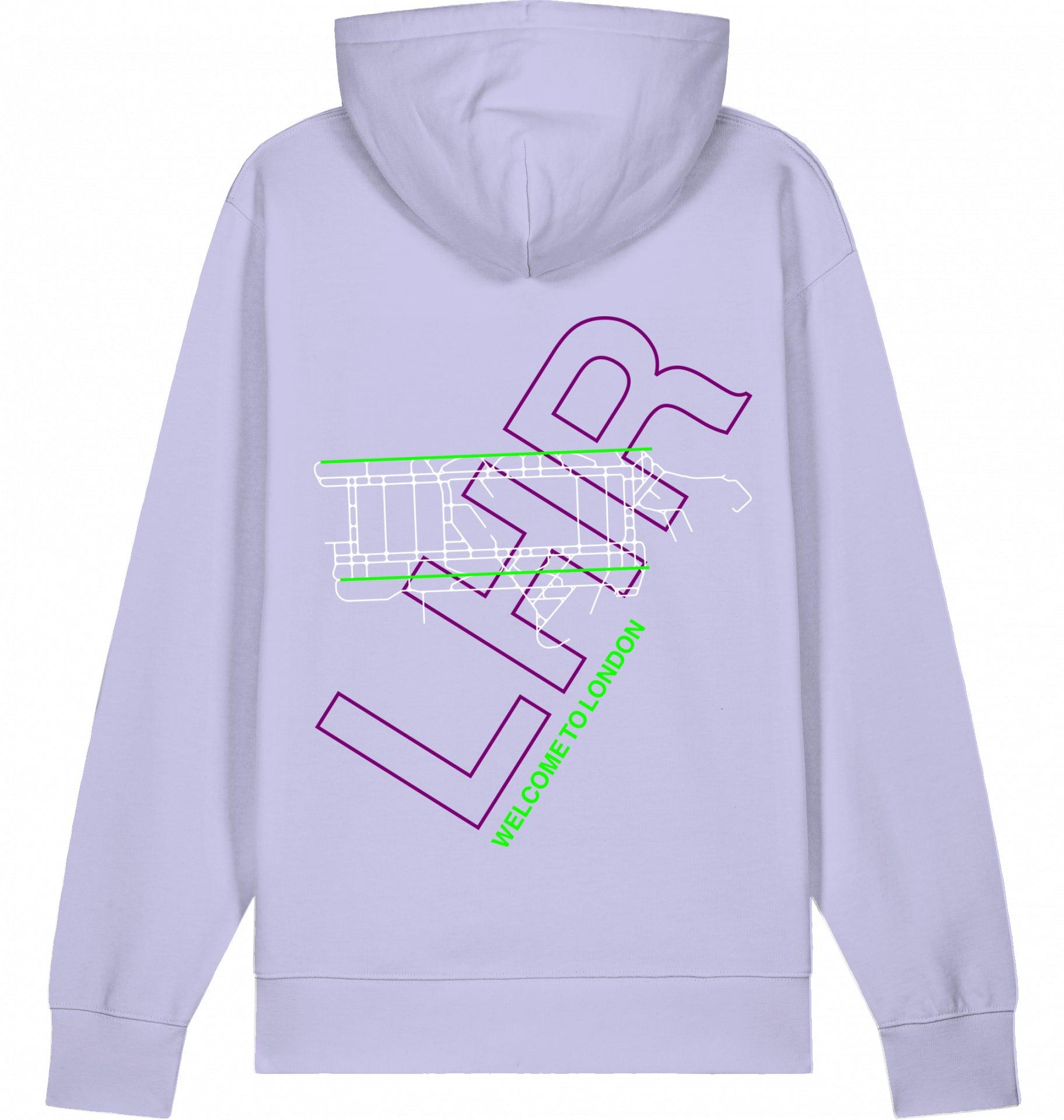 Aviation London Heathrow LHR Airport Hoodie 2.0 Lavender für Piloten, Crews, Kinder & Planespotter made by SUPERSONIC aero 4U
