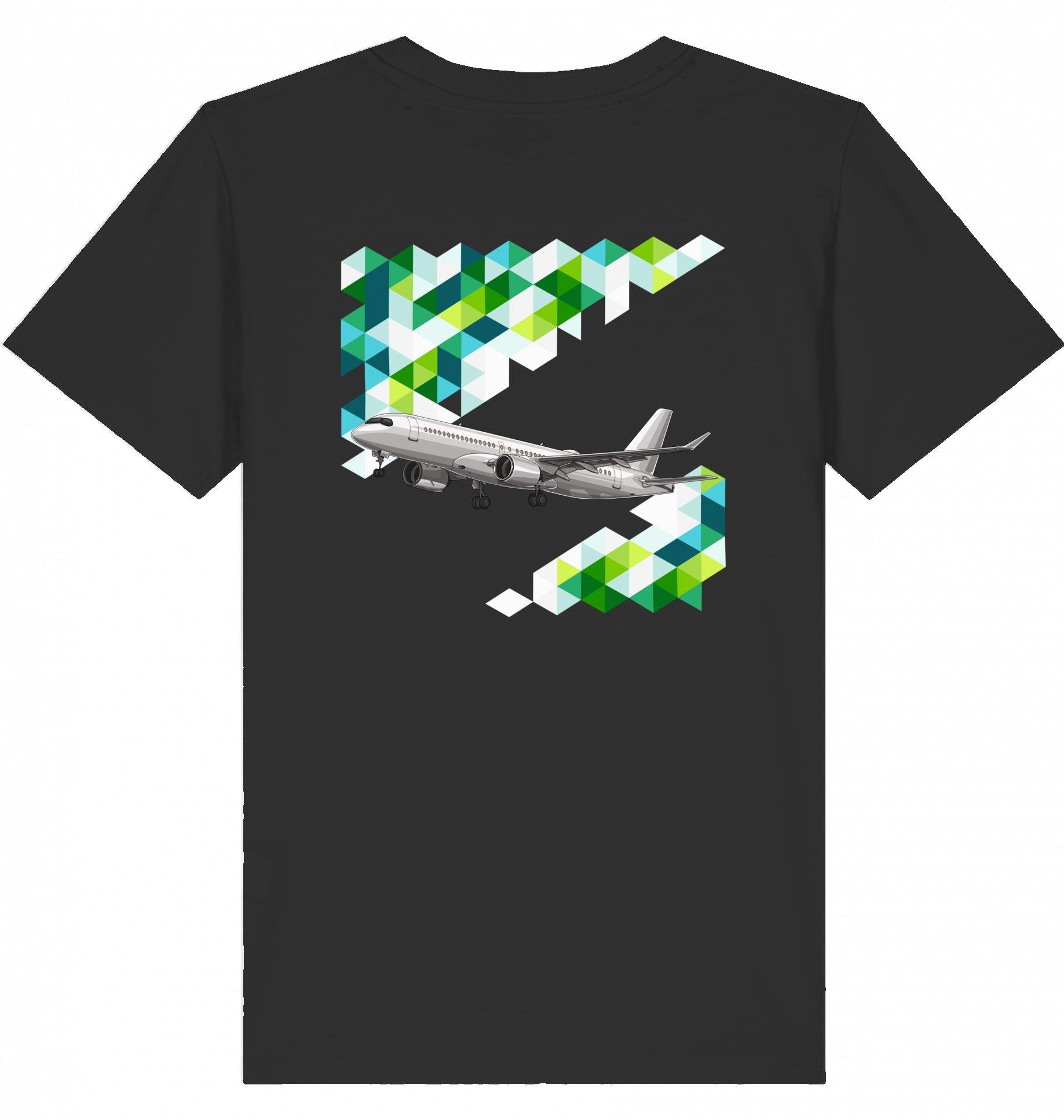 Aviation Kids Aviation T-Shirt Airbus A220 Flugzeug 2.0 Black für Piloten, Crews, Kinder & Planespotter made by SUPERSONIC aero 4U