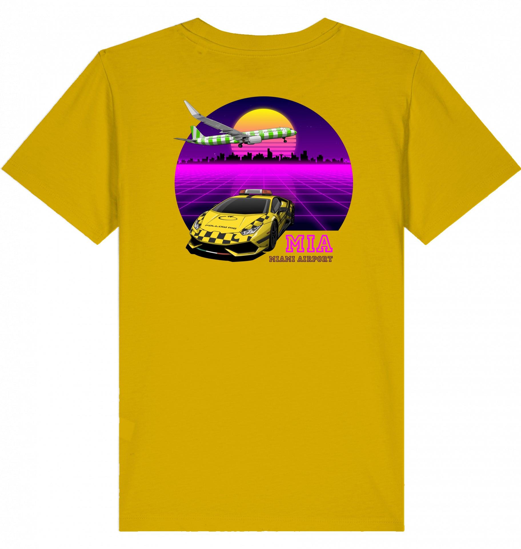 Aviation Kids Aviation T-Shirt MIA Miami Airport 80ties 2.0 Ochre für Piloten, Crews, Kinder & Planespotter made by SUPERSONIC aero 4U