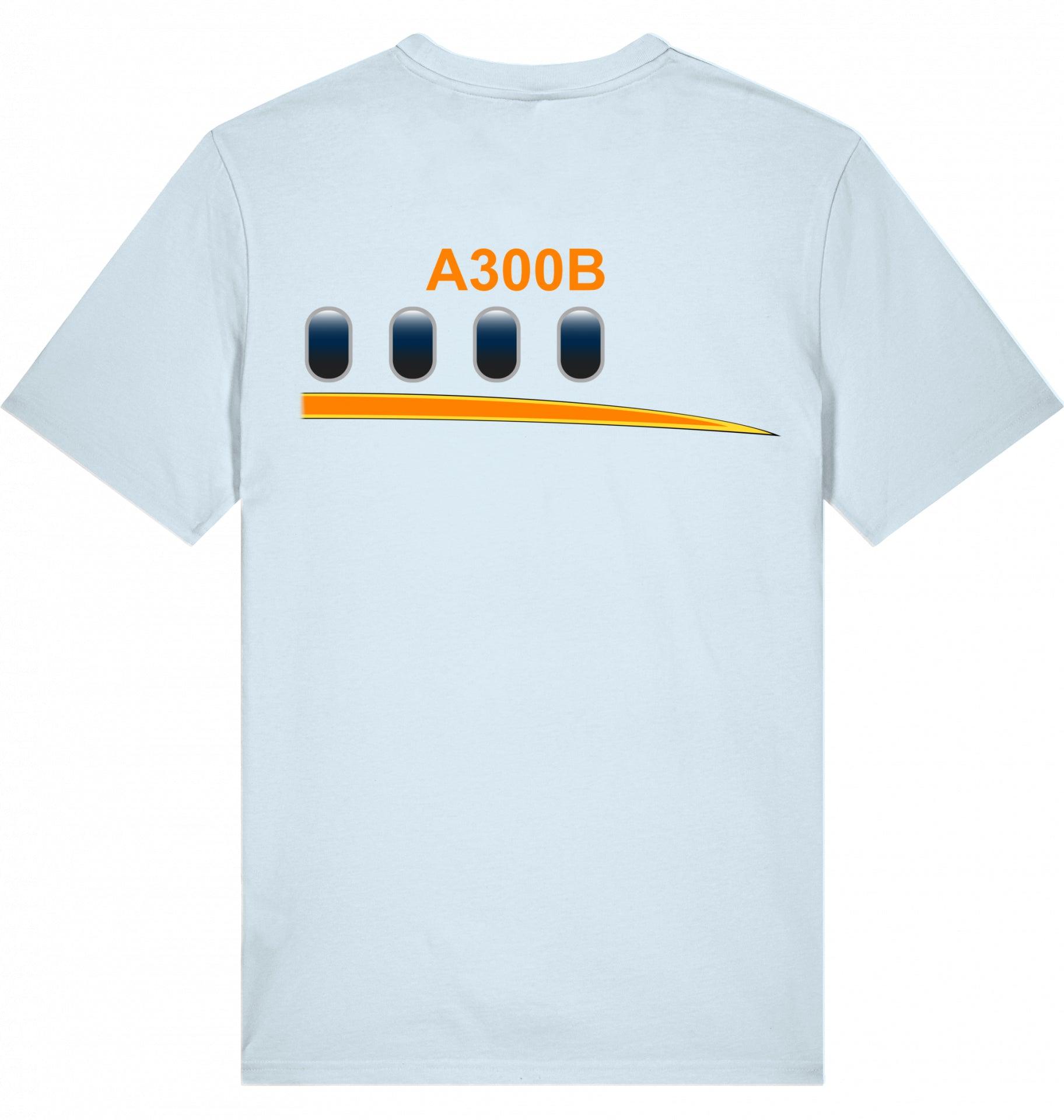 Aviation Flugzeug T-Shirt Airbus A300B Retro 50 Jahre Erstflug Blue Ice für Piloten, Crews, Kinder & Planespotter made by SUPERSONIC aero 4U
