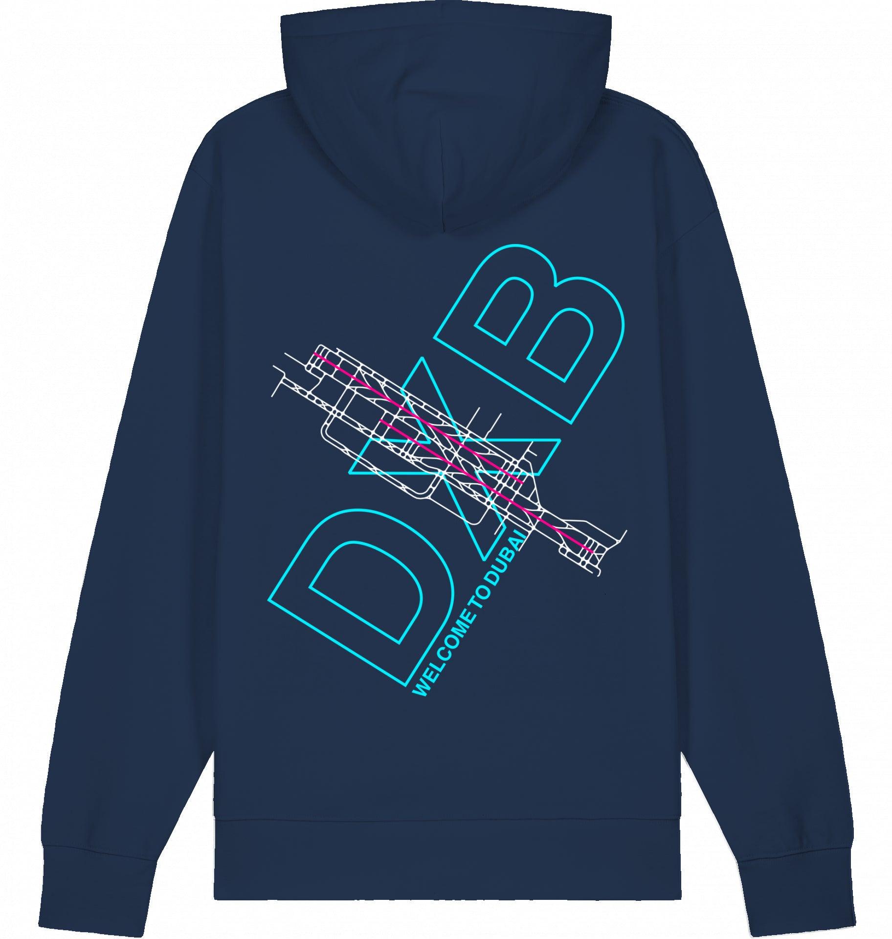 Aviation Dubai DXB Airport Hoodie 2.0 French Navy für Piloten, Crews, Kinder & Planespotter made by SUPERSONIC aero 4U
