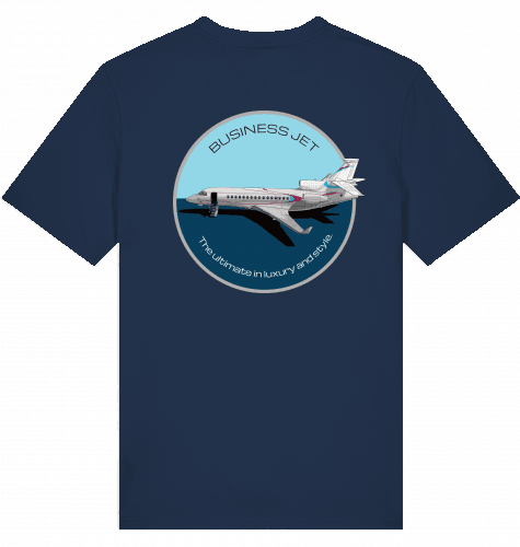 Aviation Flugzeug T-Shirt "Dassault Falcon 7X Business Jet" French Navy für Piloten, Crews, Kinder & Planespotter made by SUPERSONIC aero 4U