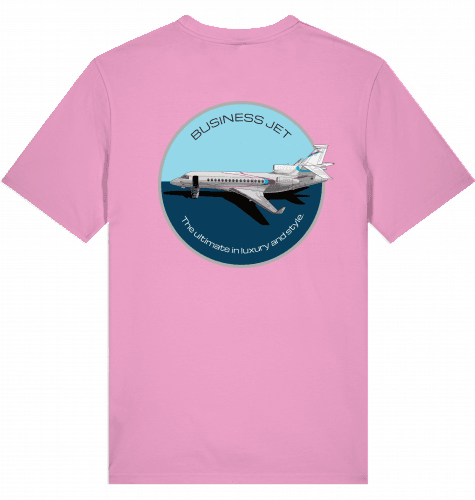 Aviation Flugzeug T-Shirt "Dassault Falcon 7X Business Jet" Bubble Pink für Piloten, Crews, Kinder & Planespotter made by SUPERSONIC aero 4U