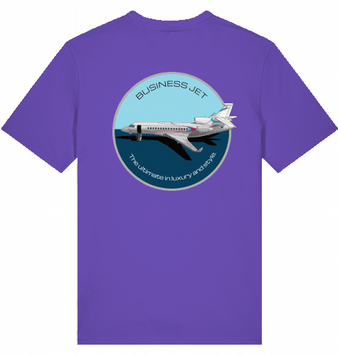 Aviation Flugzeug T-Shirt "Dassault Falcon 7X Business Jet" Purple Love für Piloten, Crews, Kinder & Planespotter made by SUPERSONIC aero 4U