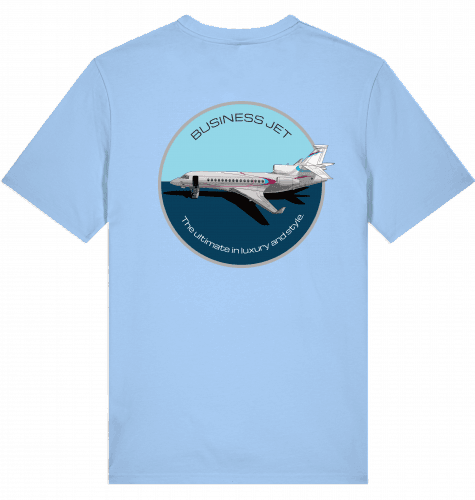 Aviation Flugzeug T-Shirt "Dassault Falcon 7X Business Jet" Blue Soul für Piloten, Crews, Kinder & Planespotter made by SUPERSONIC aero 4U