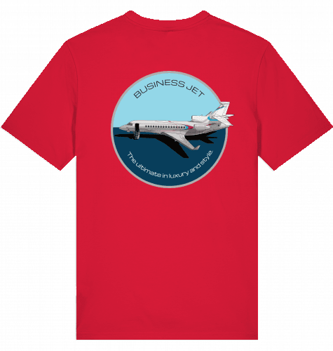 Aviation Flugzeug T-Shirt "Dassault Falcon 7X Business Jet" Red für Piloten, Crews, Kinder & Planespotter made by SUPERSONIC aero 4U