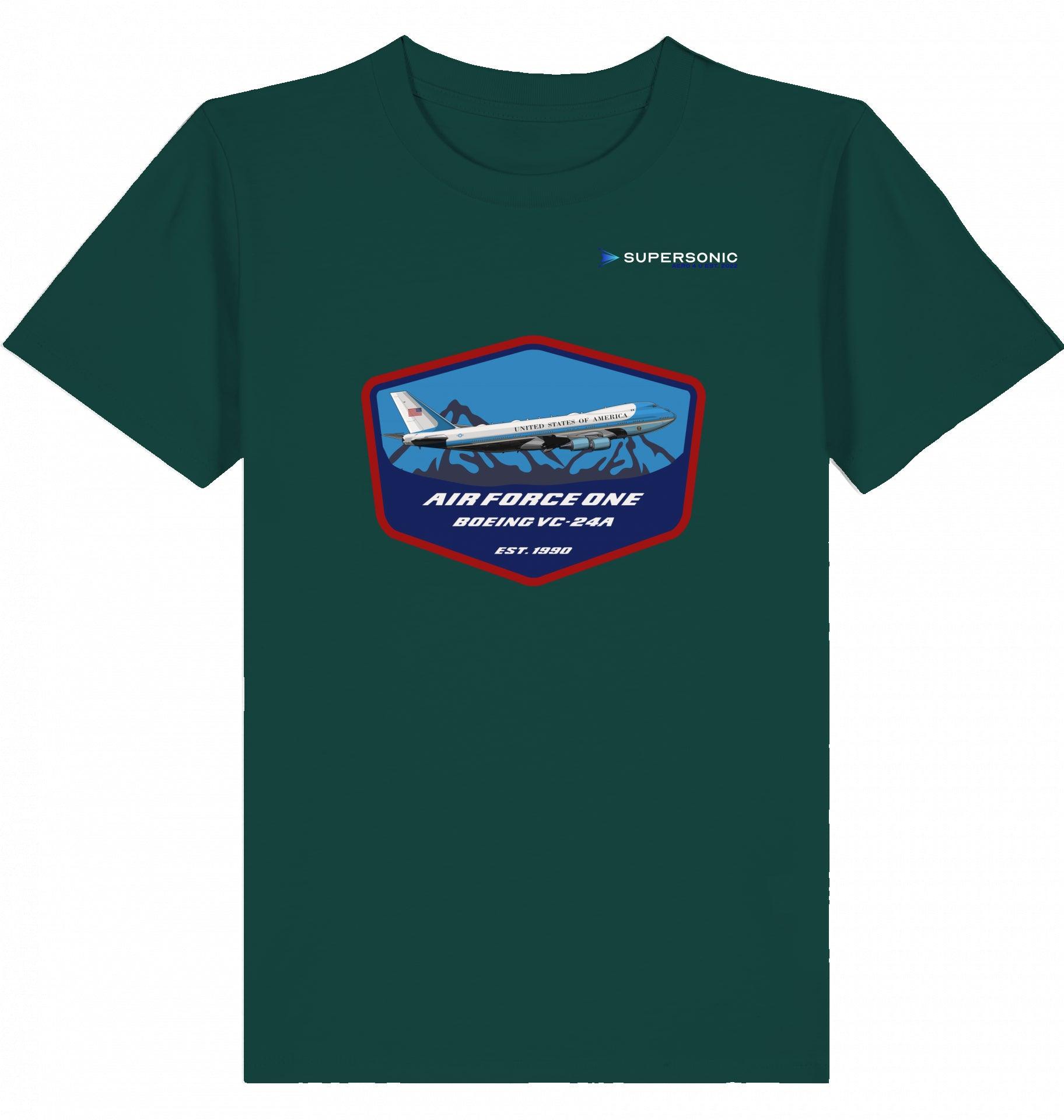 Aviation Kids Aviation T-Shirt Air Force One Boeing VC-24A Jumbo Jet 2.0 Glazed Green für Piloten, Crews, Kinder & Planespotter made by SUPERSONIC aero 4U