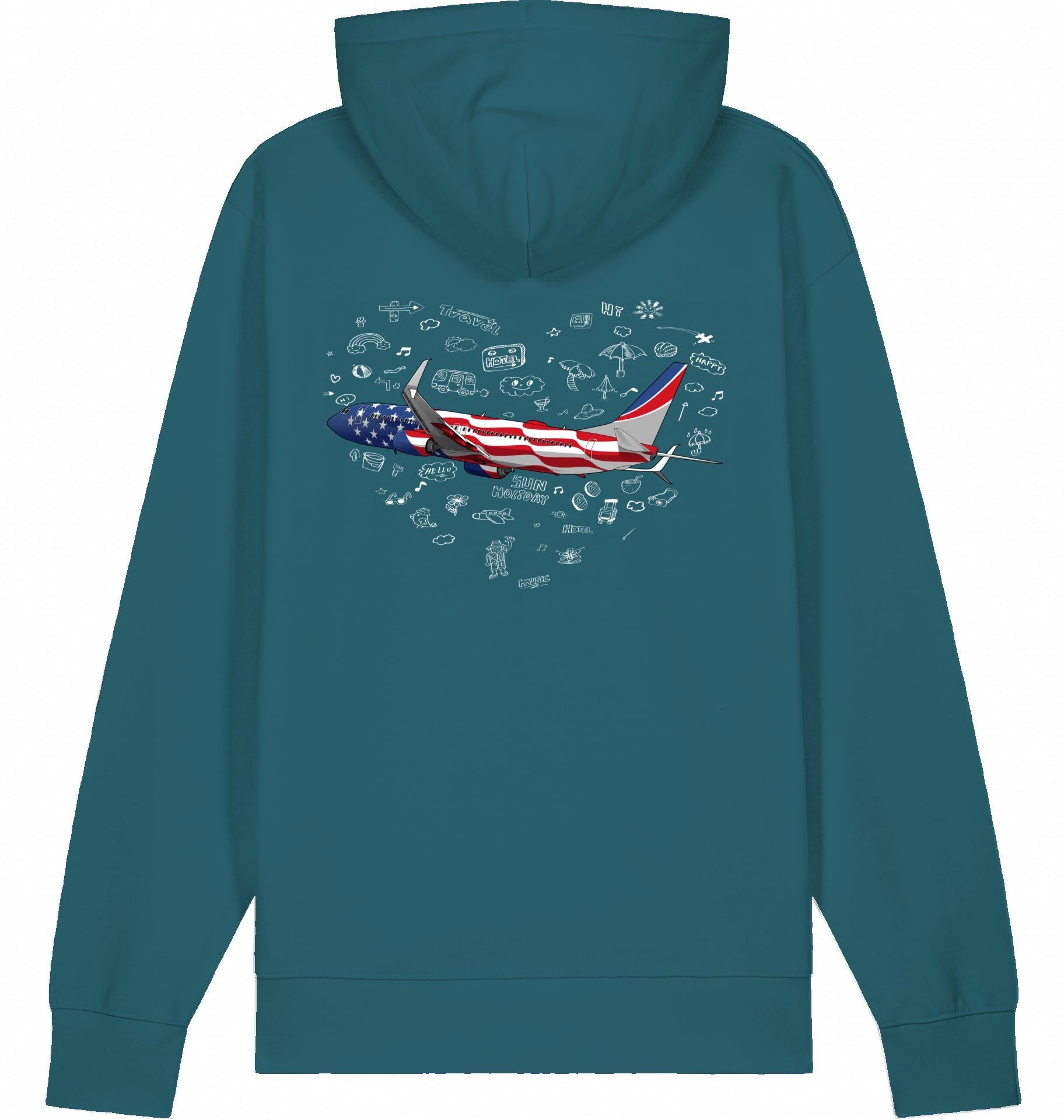 Aviation Flugzeug Hoodie Boeing 737 Stars & Stripes Stargazer für Piloten, Crews, Kinder & Planespotter made by SUPERSONIC aero 4U
