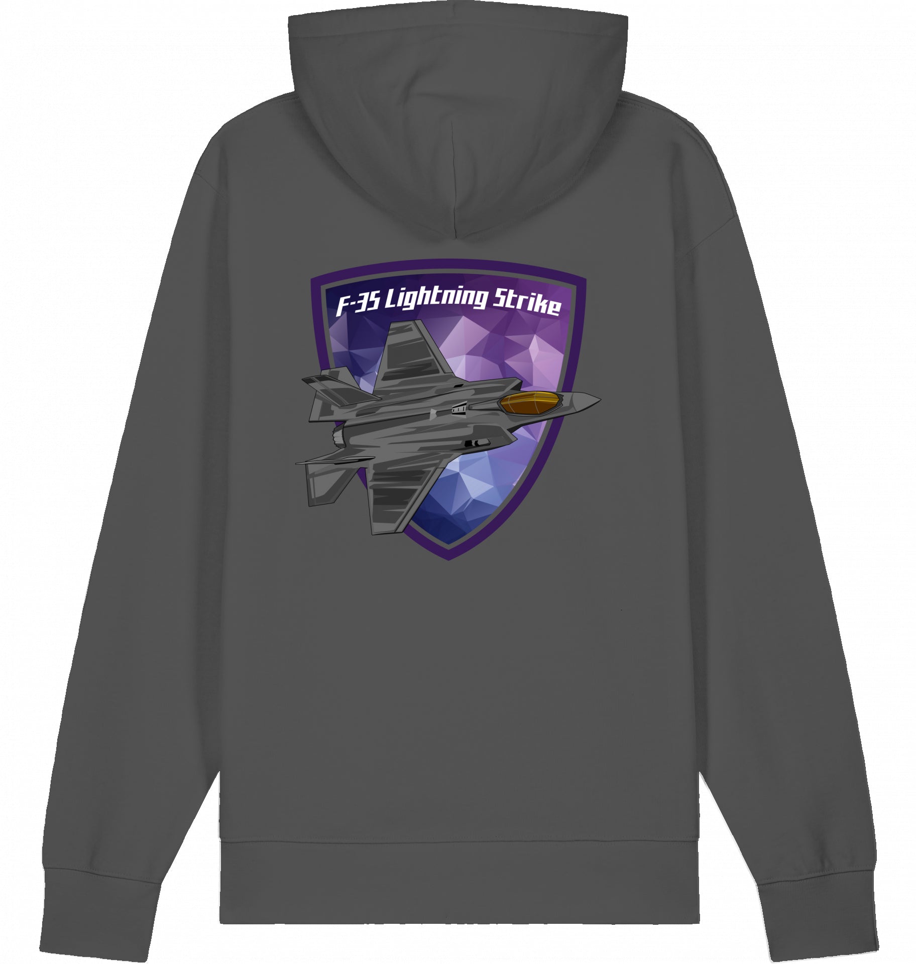 Aviation Flugzeug Hoodie Lockheed Martin F-35 Lightning Strike Anthracite für Piloten, Crews, Kinder & Planespotter made by SUPERSONIC aero 4U