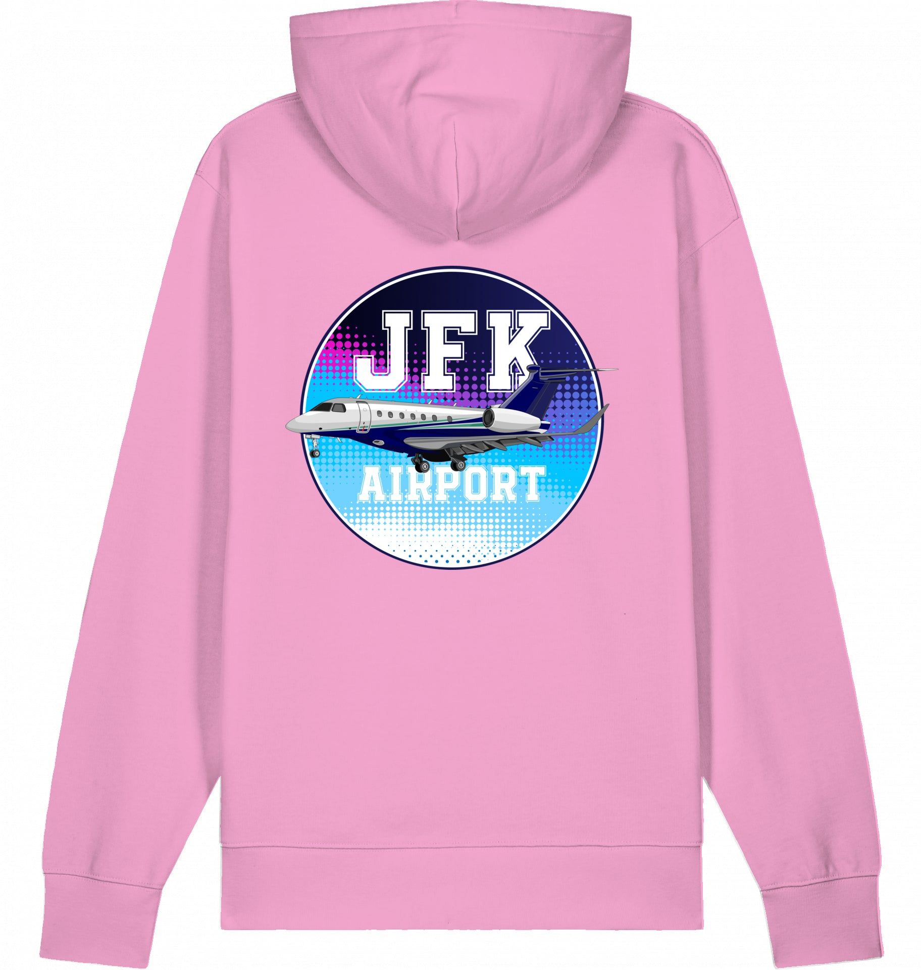 Aviation Flugzeug Hoodie Embraer Praetor 600 JFK Bubble Pink für Piloten, Crews, Kinder & Planespotter made by SUPERSONIC aero 4U