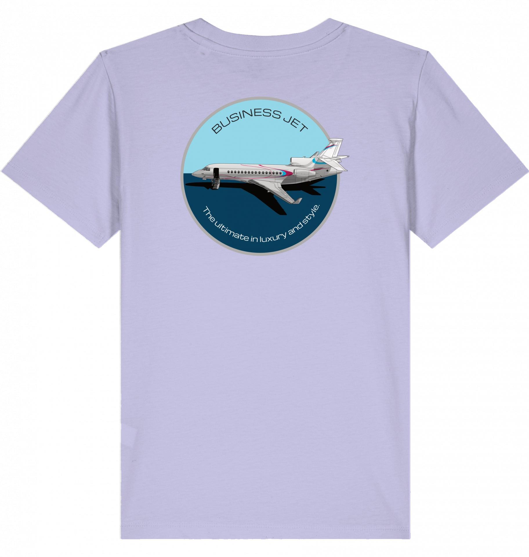 Aviation Kids Aviation T-Shirt "Dassault Falcon 7X Business Jet" 2.0 Lavender für Piloten, Crews, Kinder & Planespotter made by SUPERSONIC aero 4U