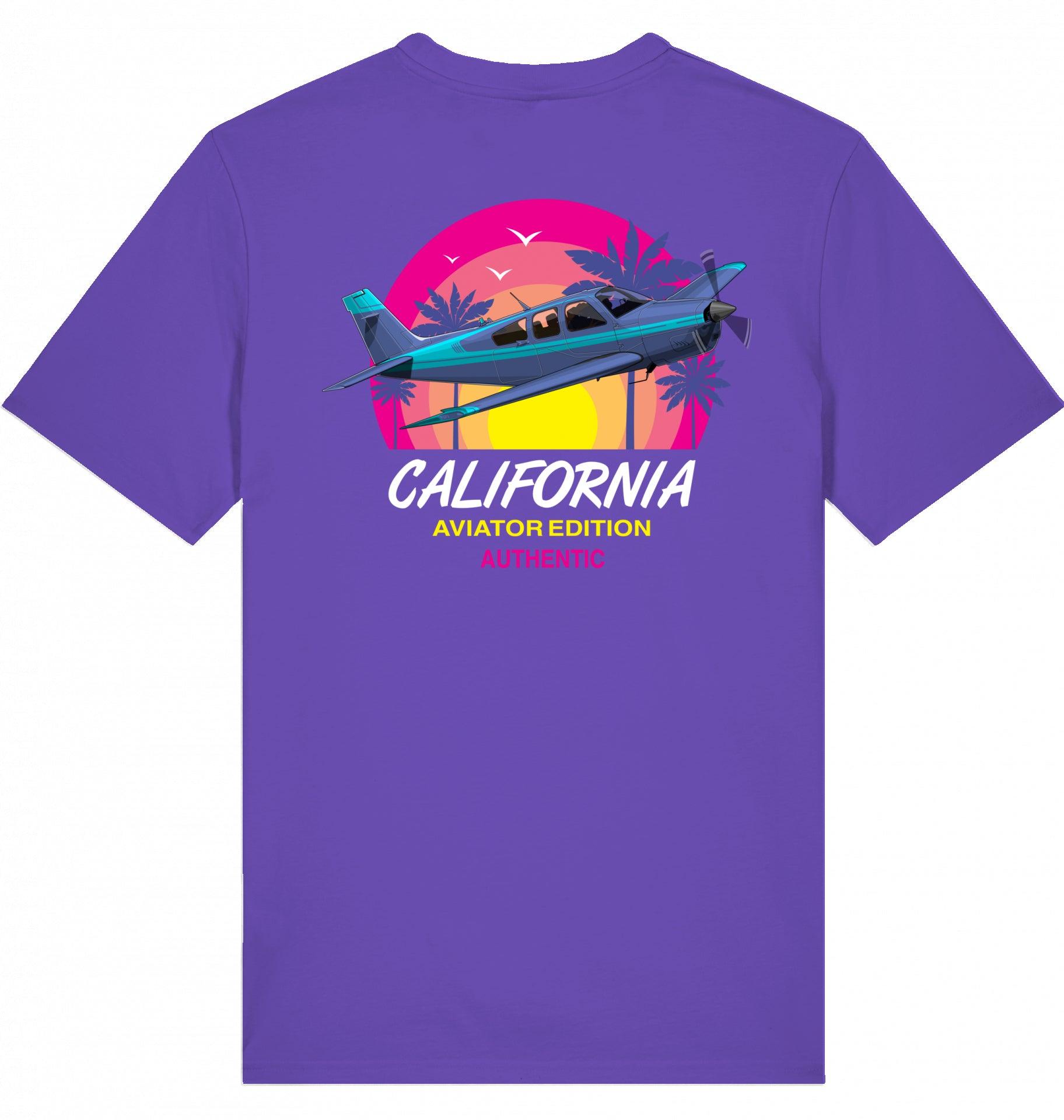 Aviation Flugzeug T-Shirt "Aviator California Summer" Purple Love für Piloten, Crews, Kinder & Planespotter made by SUPERSONIC aero 4U