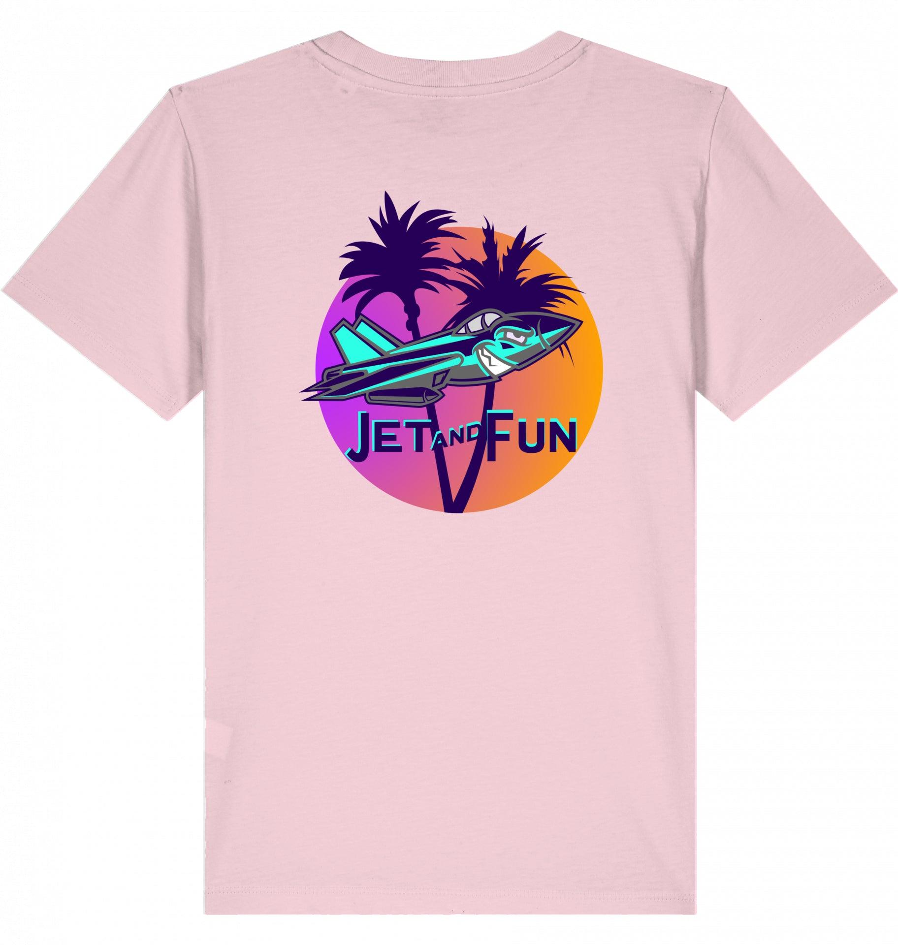 Aviation Kids Aviation T-Shirt "Jet and Fun" Flugzeug 2.0 Cotton Pink für Piloten, Crews, Kinder & Planespotter made by SUPERSONIC aero 4U