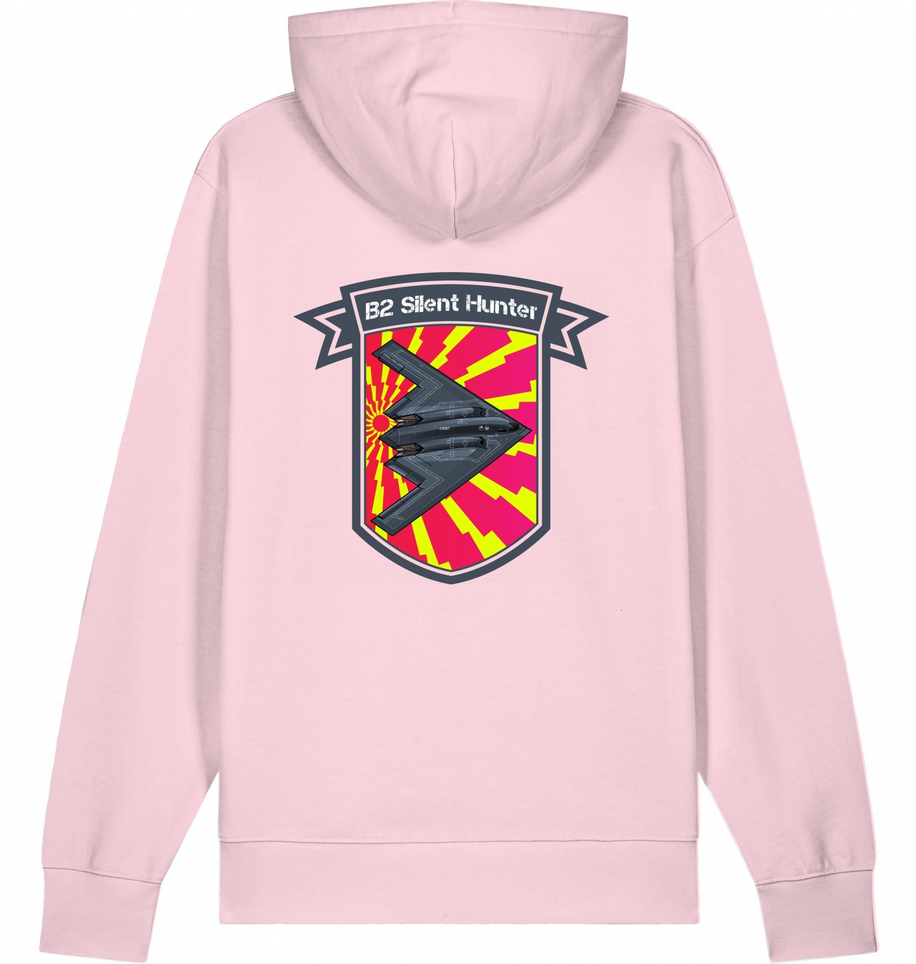 Aviation Flugzeug Hoodie Northrop B2 Spirit - Silent Hunter Cotton Pink für Piloten, Crews, Kinder & Planespotter made by SUPERSONIC aero 4U