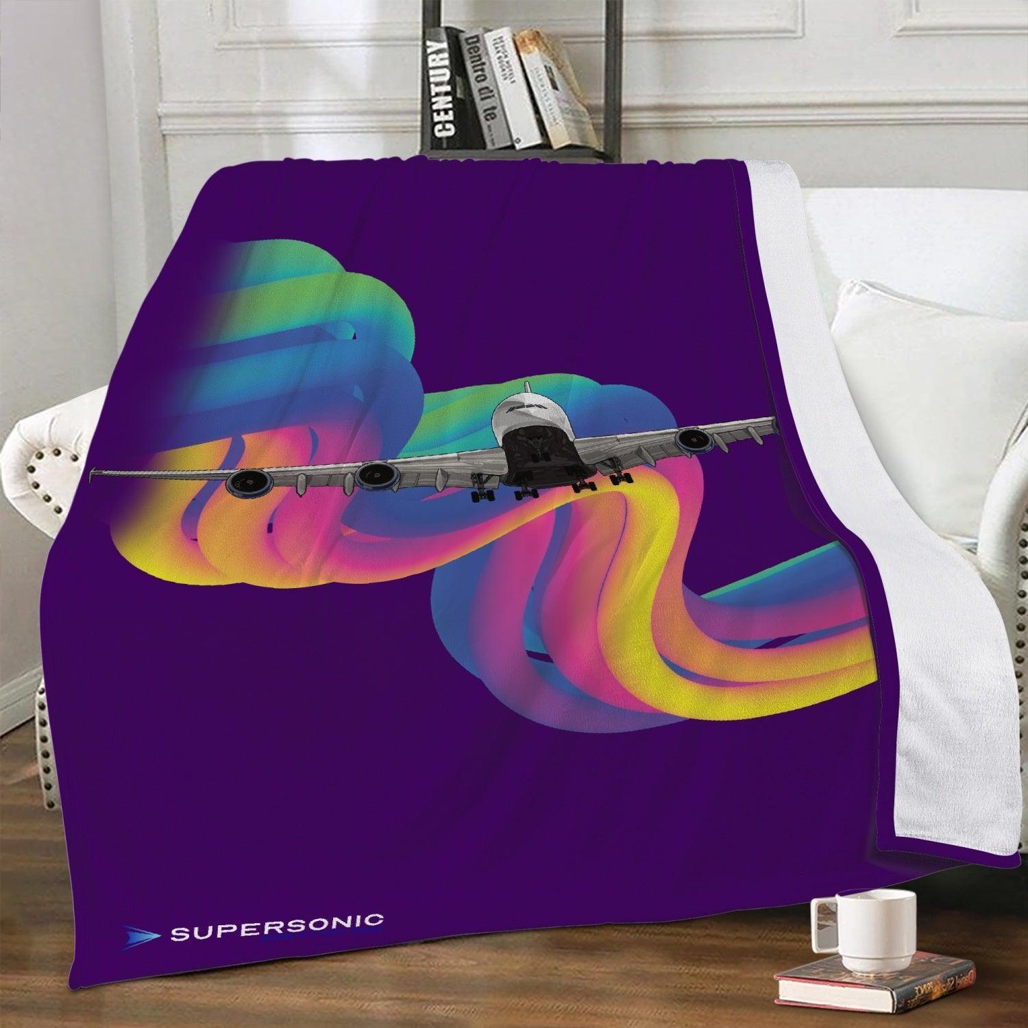 Aviation Pilot's Choice: Fleecedecke - Premium Aviation Comfort mit Airbus A380 Motiv XL für Piloten, Crews, Kinder & Planespotter made by SUPERSONIC aero 4U