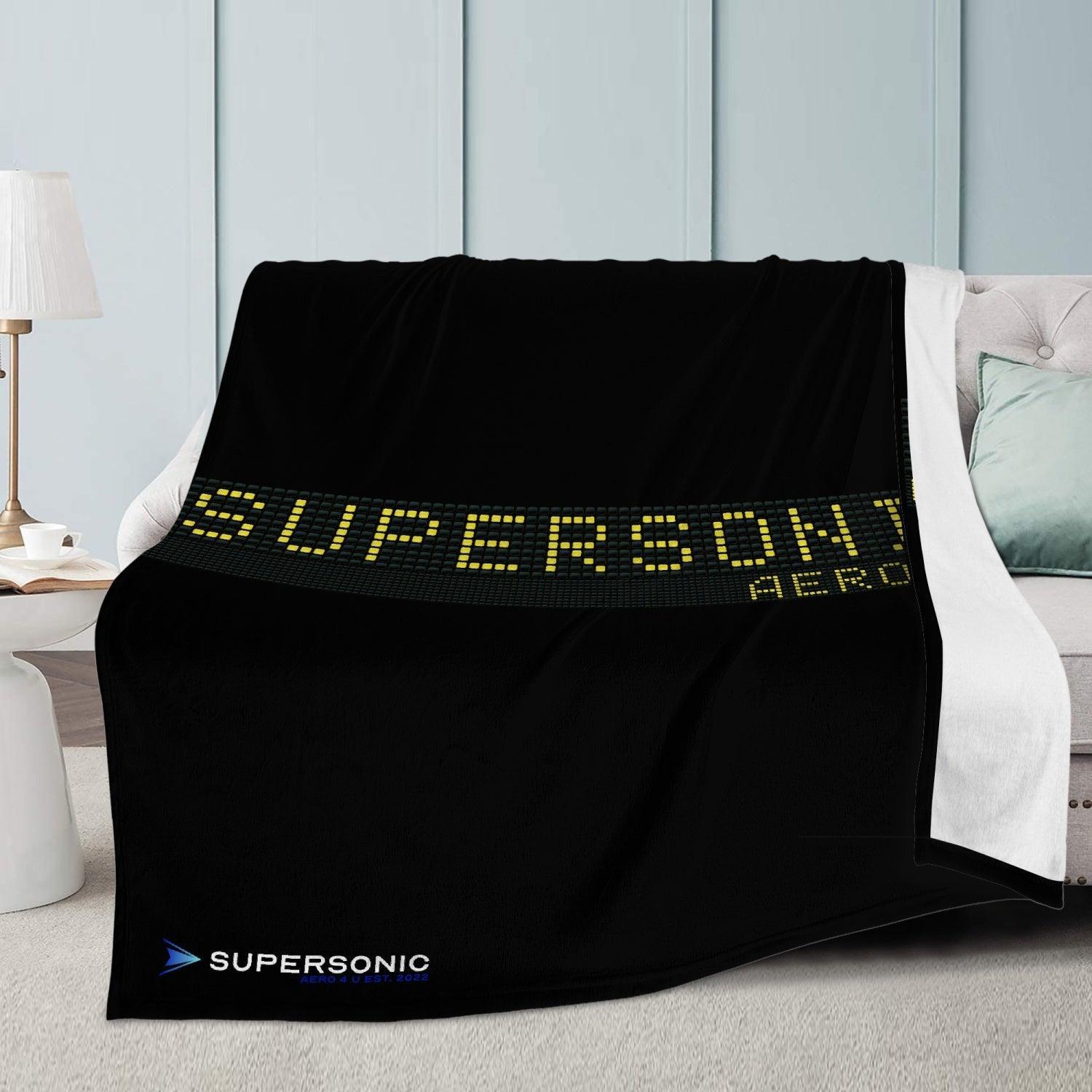 Aviation Weiche Aviation-Decke "Airport Billboard Supersonic Aero 4U" - Dein kuscheliger Begleiter am Boden für Piloten, Crews, Kinder & Planespotter made by SUPERSONIC aero 4U