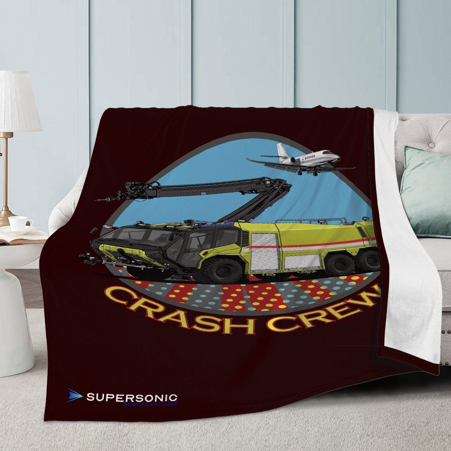 Aviation Fleecedecke "Airport Crash Crew, ARFF" - Warmer Komfort für Aviation-Fans für Piloten, Crews, Kinder & Planespotter made by SUPERSONIC aero 4U