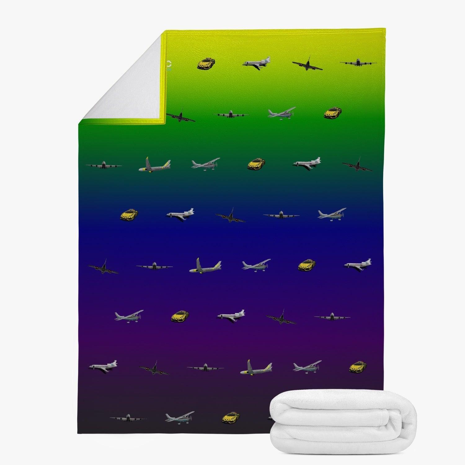 Aviation Flugzeug Design trifft Kuschelkomfort - bunte Aviation Fleecedecke für Piloten, Crews und Luftfahrtverrückte für Piloten, Crews, Kinder & Planespotter made by SUPERSONIC aero 4U