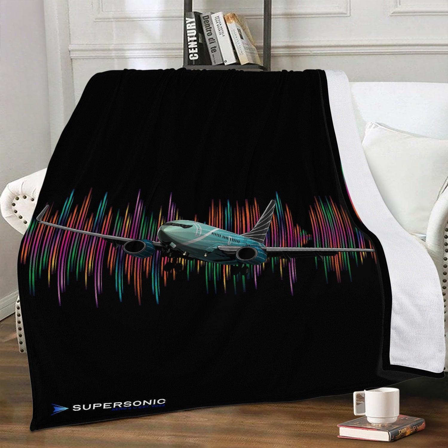 Aviation Pilot's Choice: Fleecedecke - Premium Aviation Comfort mit Boeing 737 BBJ Business Jet Motiv XL für Piloten, Crews, Kinder & Planespotter made by SUPERSONIC aero 4U